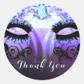 Glamまつ毛パープルマスカレードパーティーの特典 ラウンドシール (正面)