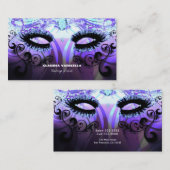 GLAMまつ毛パープル美しいサロンメイクアップアーティスト 名刺 (正面/裏面)
