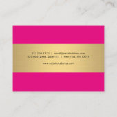 Glamまつ毛ピンクと金ゴールドアフターケアカード 名刺 (裏面)