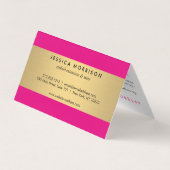 Glamまつ毛ピンクと金ゴールドアフターケア 名刺 (裏面)