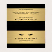 Glamまつ毛ブラック&金ゴールドアフターケア 名刺 (外部フラット)