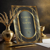 GlamアールデコウェディングカードギフトID1033 台座サイン