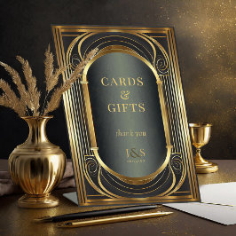 GlamアールデコウェディングカードギフトID1033 台座サイン