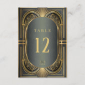 Glamアールデコ結婚のテーブル番号ID1033 招待状 (正面)