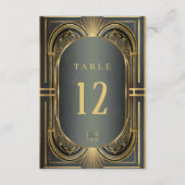 Glamアールデコ結婚のテーブル番号ID1033 招待状 (裏面)