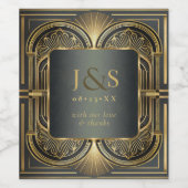 Glamアールデコ結婚の感謝ID1033 ワインラベル (シングルラベル)