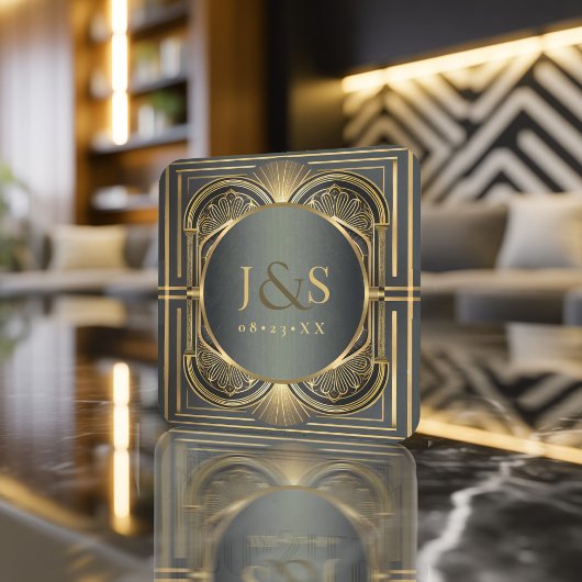 Glamアールデコ結婚のID1033 スクエアペーパーコースター