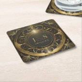 Glamアールデコ結婚のV2 ID1033 スクエアペーパーコースター (アングル)