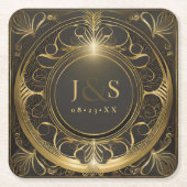 Glamアールデコ結婚のV2 ID1033 スクエアペーパーコースター (正面)