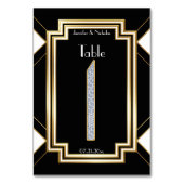 Glamアールデコ結婚ダイヤモンドのテーブル番号1 テーブルナンバー (裏面)