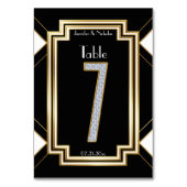 Glamアールデコ結婚ダイヤモンドのテーブル番号7 テーブルナンバー (裏面)
