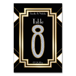 Glamアールデコ結婚ダイヤモンドのテーブル番号8 テーブルナンバー