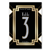 Glamアールデコ結婚ダイヤモンド表番号3 テーブルナンバー (裏面)