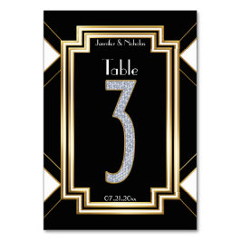 Glamアールデコ結婚ダイヤモンド表番号3 テーブルナンバー