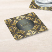 Glamアールデコ結婚パターンID1033 スクエアペーパーコースター (アングル)