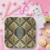 Glamアールデコ結婚パターンID1033 ペーパープレート (パーティー)