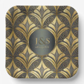 Glamアールデコ結婚パターンID1033 ペーパープレート (正面)