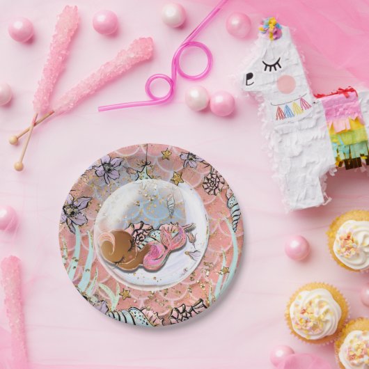 Glamエスニックマーメイドベビーシャワー誕生日パーティー ペーパープレート (パーティー)