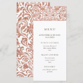 Glamエレガントバラフェイク金ゴールドグリッターダマスクメニュー メニュー (正面/裏面)