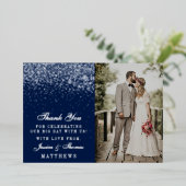 Glamエレガント紙吹雪結婚の写真あり実在 箔招待状 (立ち正面)