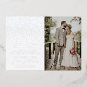 Glamエレガント紙吹雪結婚の写真あり実在 箔招待状 (正面)