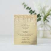 Glamエレガント金ゴールドグリッターが白結婚い 招待状 (スタンド正面)