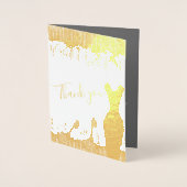 Glamエレガント金ゴールド50 Fab誕生日実在写真 箔カード (正面)