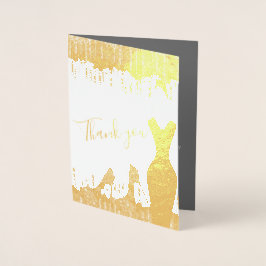 Glamエレガント金ゴールド50 Fab誕生日実在写真 箔カード