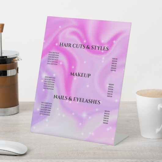 Glamエレガント Iridescentホログラフィック価格リストPe 台座サイン (インサイチュ)