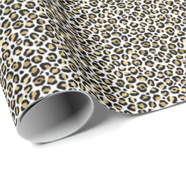 Glamガーリー金ゴールドLeopard印刷 ラッピングペーパー