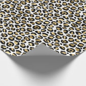 Glamガーリー金ゴールドLeopard Print ラッピングペーパー (角)