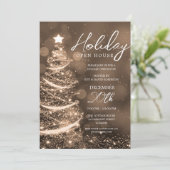 GLAMクリスマスホリデーオープンハウスパーティー金ゴールド 招待状 (スタンド正面)