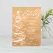 GLAMクリスマスホリデーオープンハウスパーティー金ゴールド 招待状 (スタンド正面)