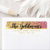 GLAMグラマラスクールな高級ピンク金ゴールドグリッター ラベル (インサイチュ)