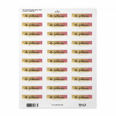 GLAMグラマラスクールな高級ピンク金ゴールドグリッター ラベル (フルシート)