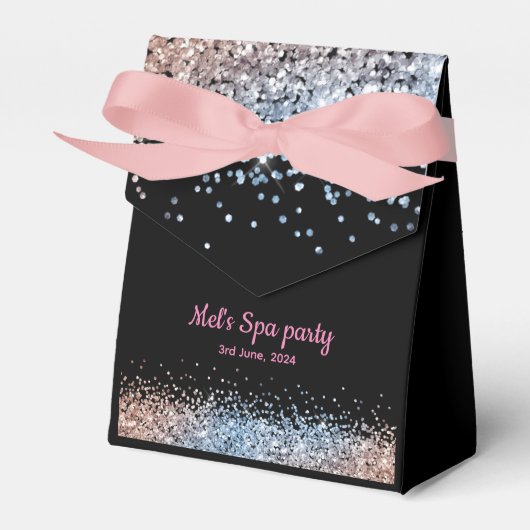Glamグリッターピンクとブラック フェイバーボックス (正面サイド)