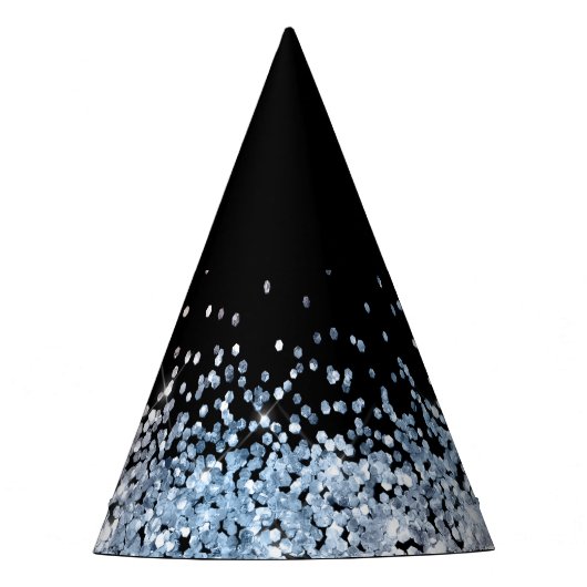 Glamグリッターピンクとブルーのパーティー帽子 パーティーハット (正面)