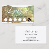 Glamグリッターモダン美しいサロン&スパ顧客 ロイヤリティカード (正面/裏面)