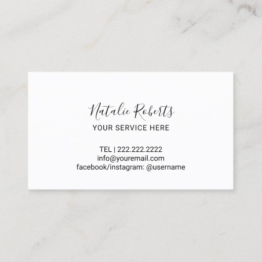 Glamグリッターモダン美しいサロン&スパ顧客 ロイヤリティカード (裏面)