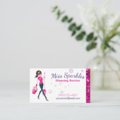 Glamグリッター漫画メイドハウスクリーニングサービス 名刺 (スタンド正面)