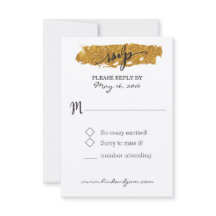 Glamグリッター白黒フローラRSVPカード