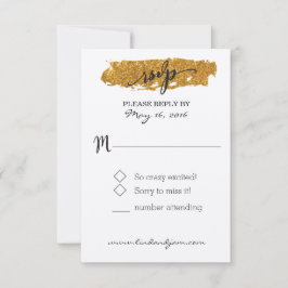 Glamグリッター白黒フローラRSVPカード 出欠カード