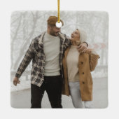 Glamグリッター金ゴールドRed Luxe XOXO Valentines写真 セラミックオーナメント (裏面)