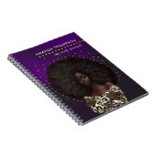 Glamシックなヒョウの皮アフロアメリカン手帳 ノートブック (右側)