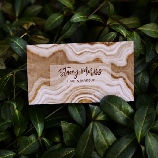 Glamシックモダン抽象芸術アゲートQRコード 名刺