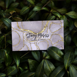 Glamシックモダン金ゴールド抽象芸術かわいいスクリプト 名刺