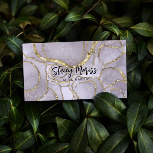 Glamシックモダン金ゴールド抽象芸術かわいいスクリプト 名刺