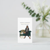 Glamシック・コーヒーボスQRコードビジネスカード 名刺 (スタンド正面)