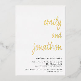 Glamスクリプト名QRコード結婚の贅沢実在 箔招待状