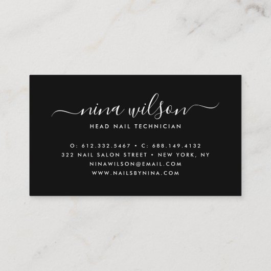 Glamスクリプト署名ホログラフィックピンクグリッター 名刺 (裏面)